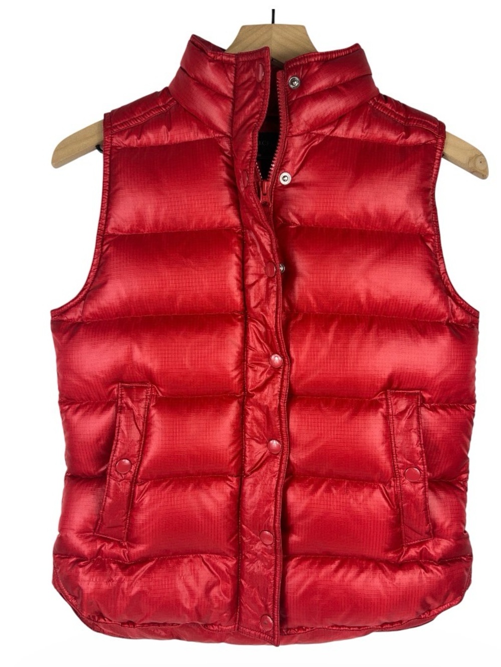 J. Crew Sz XS Quilted Puffer Down Vest Red